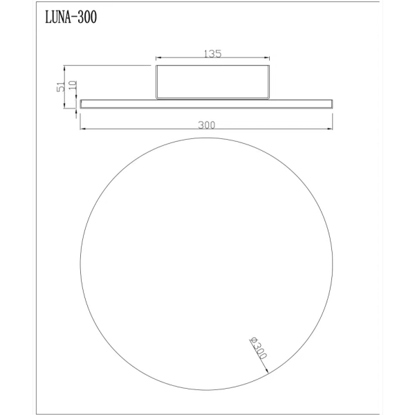 Wall lamp Luna LED 12W 3CCT D30 BRS