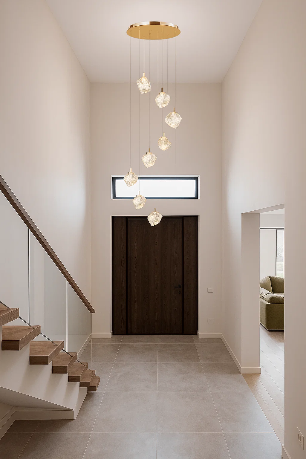 Pendant light Gem 8lt Round LED 24W 3K GLD