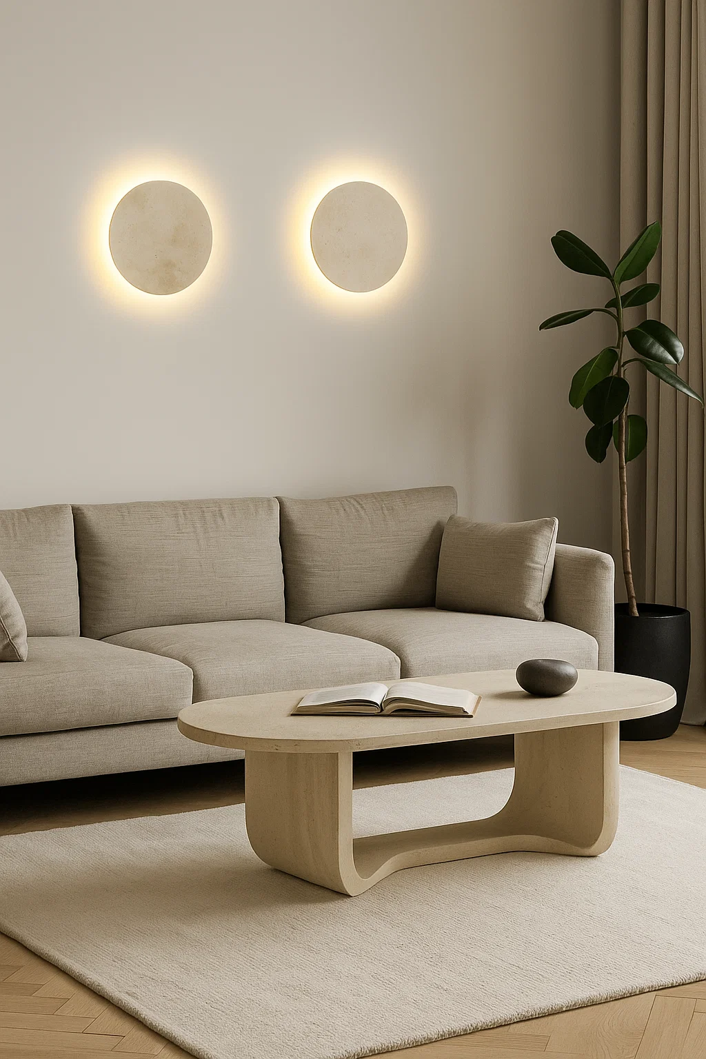 Wall light DOT.20 TRAVERTINE 8W LED 3CCT