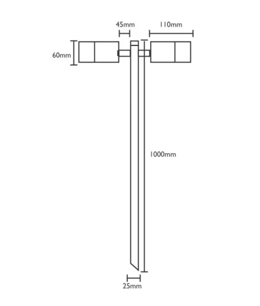 Spike light MR16 Double Adjustable IP65 SS