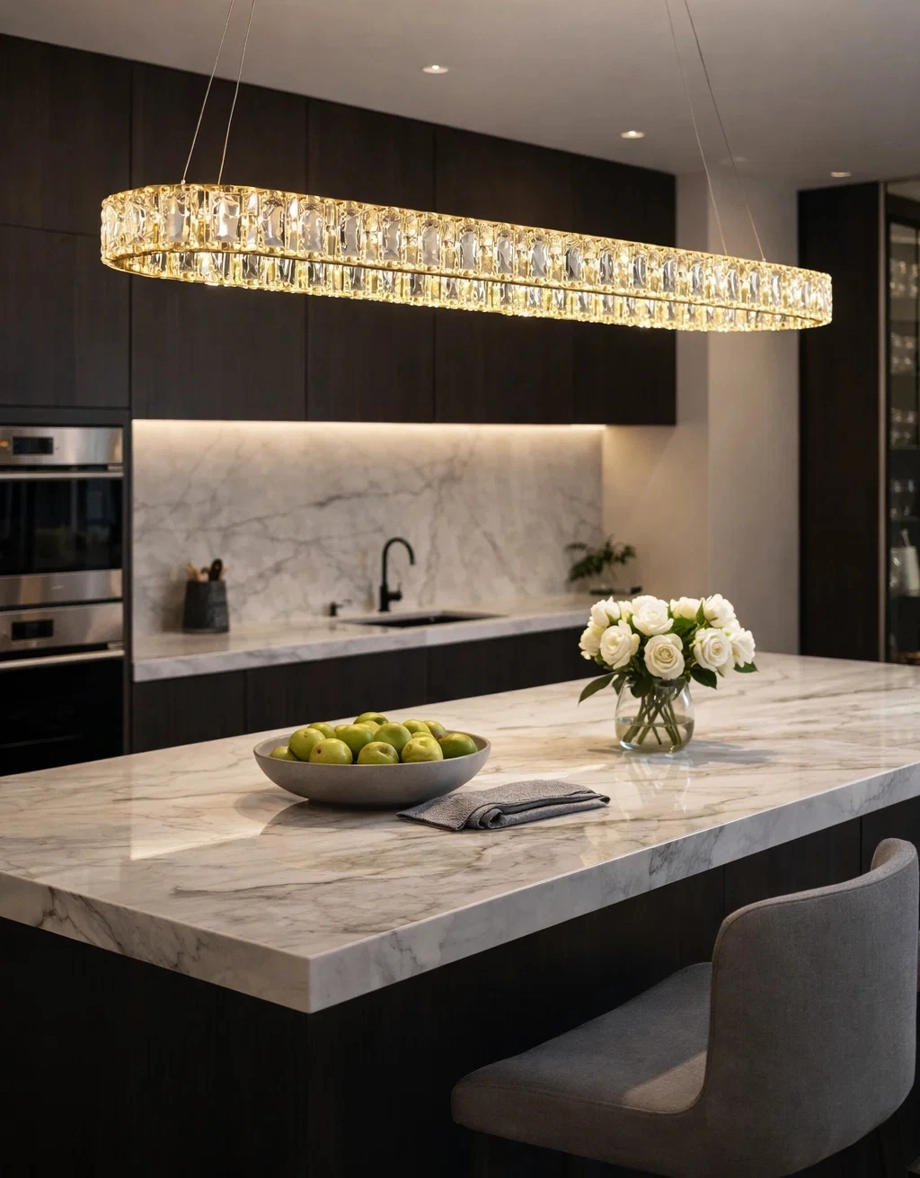 Pendant lamp Crystal L150 BRS LED 55W 3CCT