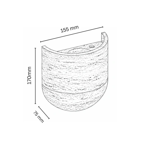 Wall lamp Wisp Curved Travertine GU10