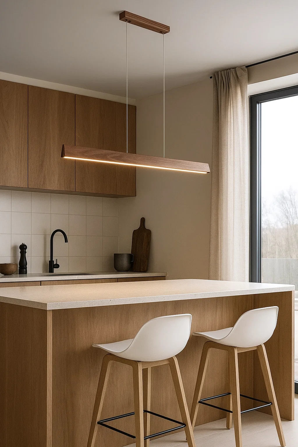 Pendant lamp Opex Walnut Timber L120 LED 20W 3CCT Dim