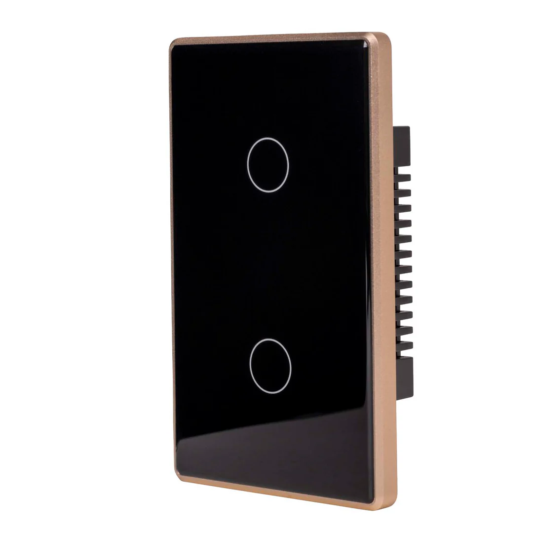 Wall Switch 2 Gang BLK-GLD HV9220-2 Wifi