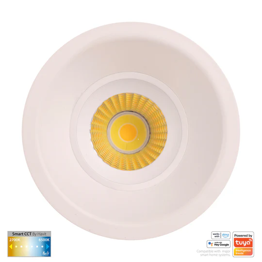 Recessed Downlight Prime CCT LED 12W IP54 WIFI WHT
