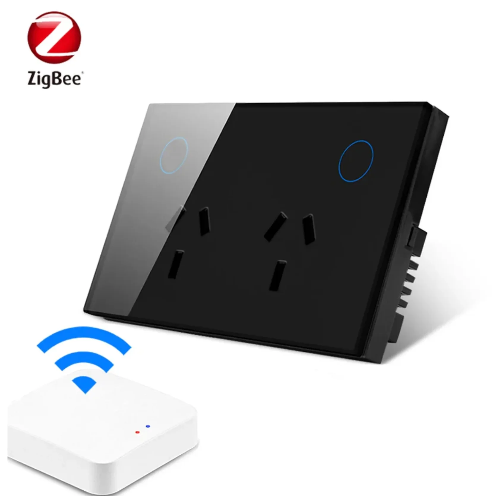 Premium Smart Double Power Point + USB BLK