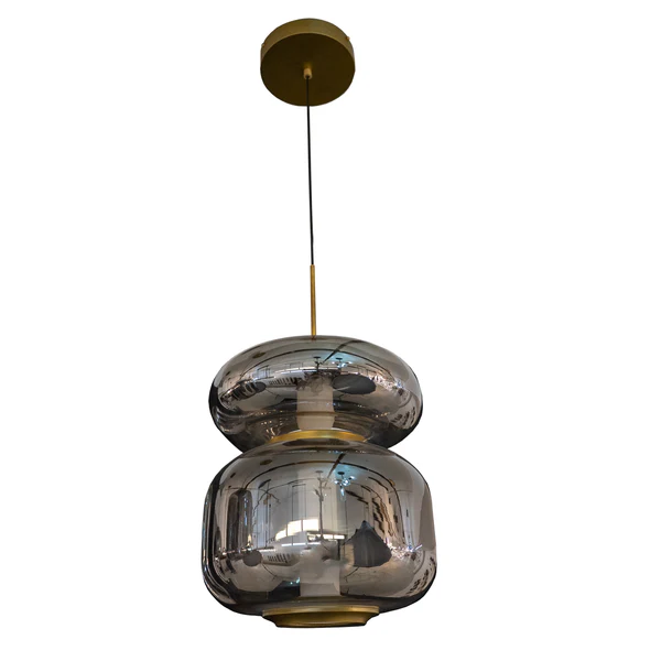 Pendant lamp Pavo LED 18W Alabaster BRS