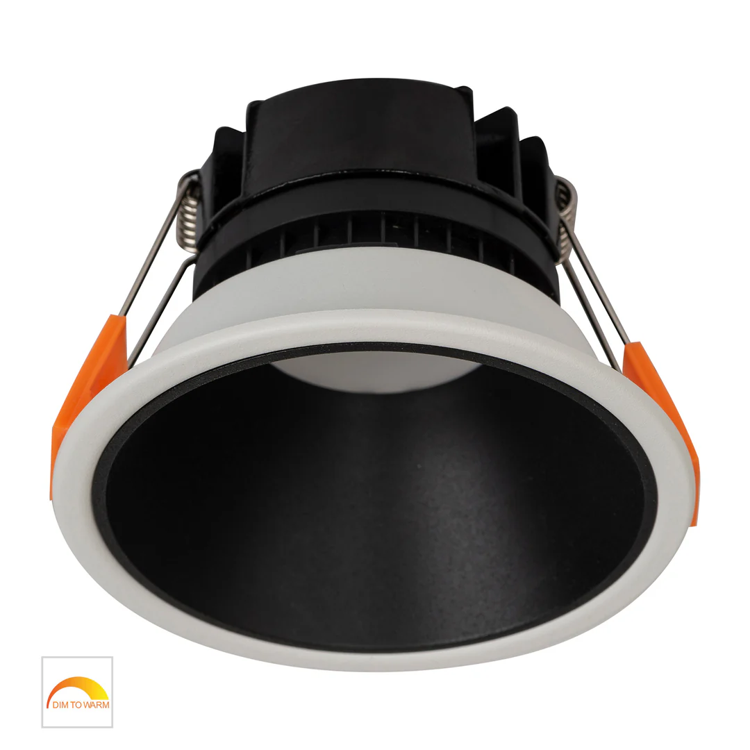 Recessed downlight Gleam WHT with BLK Insert Fixed Dim to Warm LED 9W IP54 Recessed downlight Gleam WHT with BLK Insert Fixed Dim to Warm LED 9W IP54