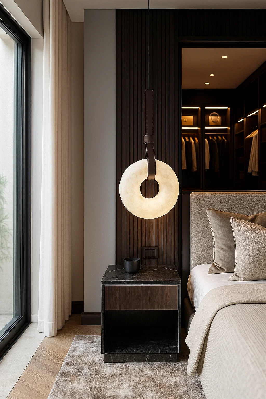 Pendant lamp Calcena P1 Alabaster Spanish Marble LED 12W 3CCT BRS Pendant lamp Calcena P1 Alabaster Spanish Marble LED 12W 3CCT BRS