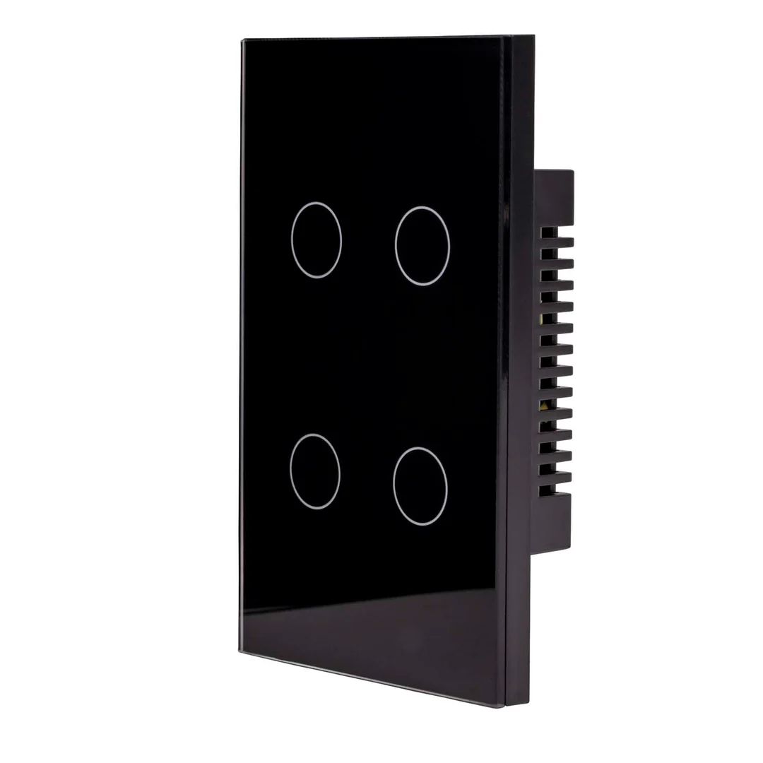 Wall Switch 4 Gang Black HV9210-4 Wifi