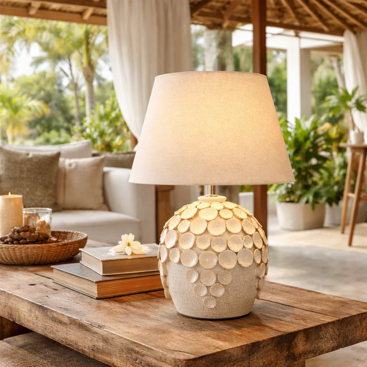 Table lamp Monica Ceramic E27 Ivory