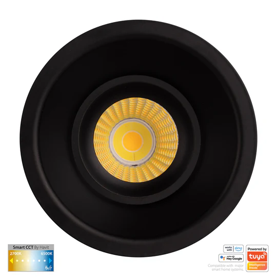 Recessed Downlight Prime CCT LED 12W IP54 WIFI BLK
