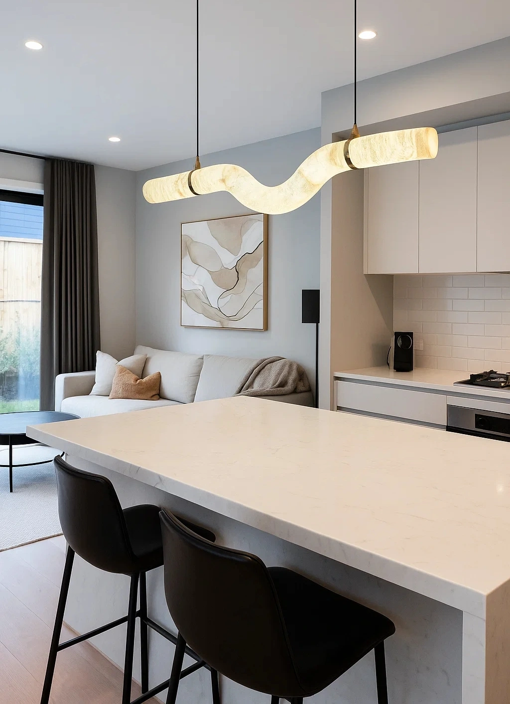 Pendant lamp Lecina P2 Alabaster Marble L150 LED 40W 3CCT BRS Pendant lamp Lecina P2 Alabaster Marble L150 LED 40W 3CCT BRS