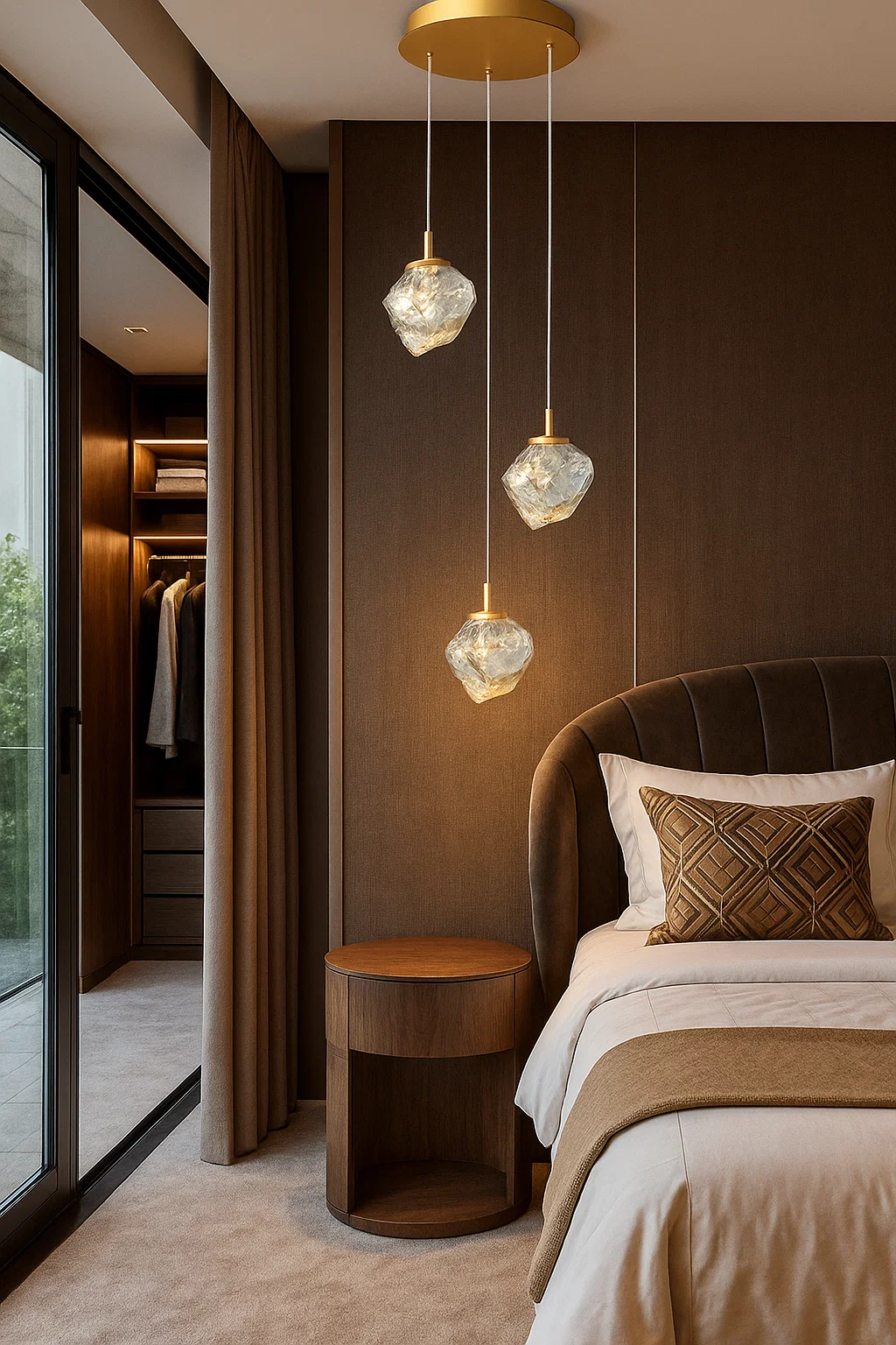 Pendant light Gem 3lt LED 9W 3K GLD