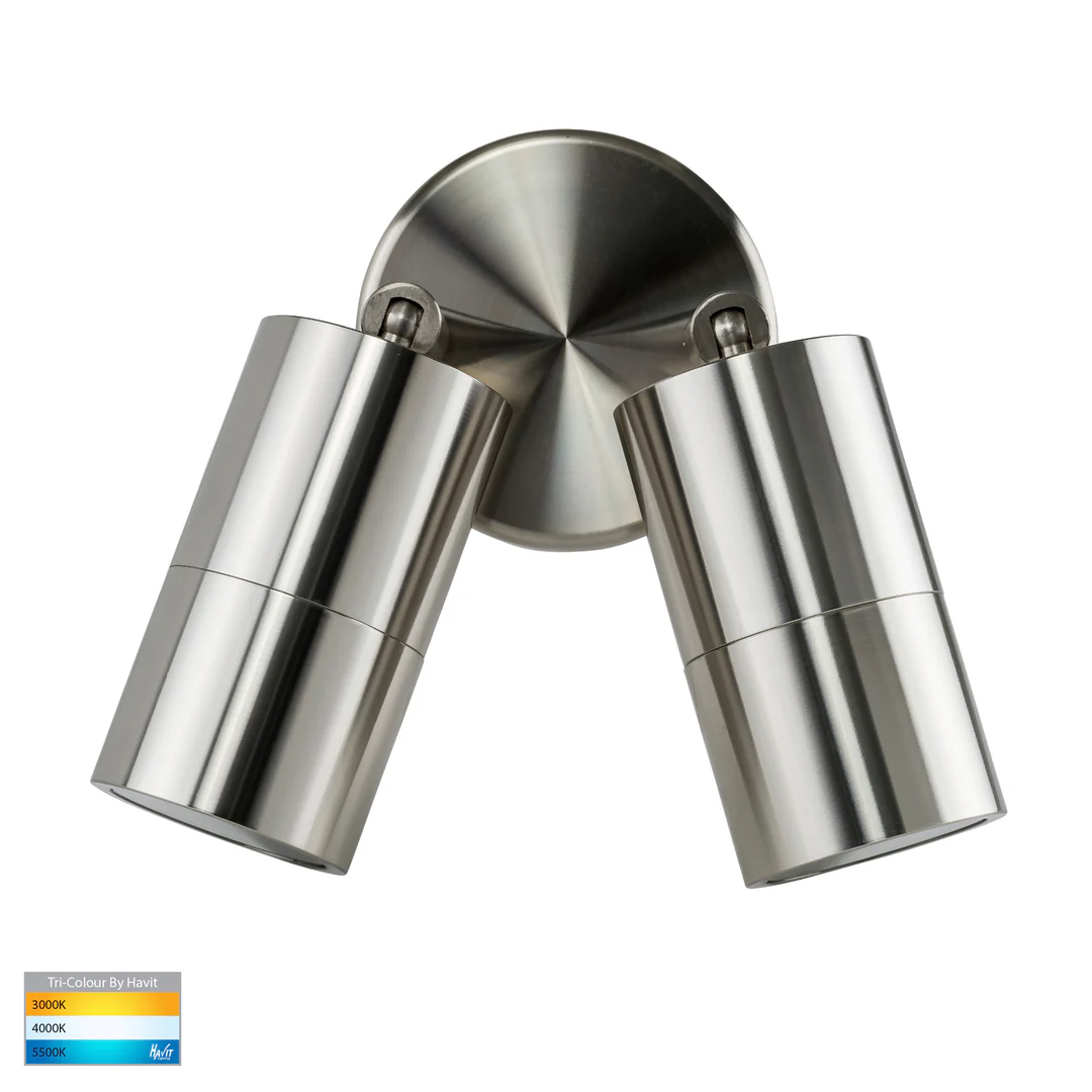 Wall light Tivah 316 SS 3CCT Double Adjustable HV1307GU10T IP65