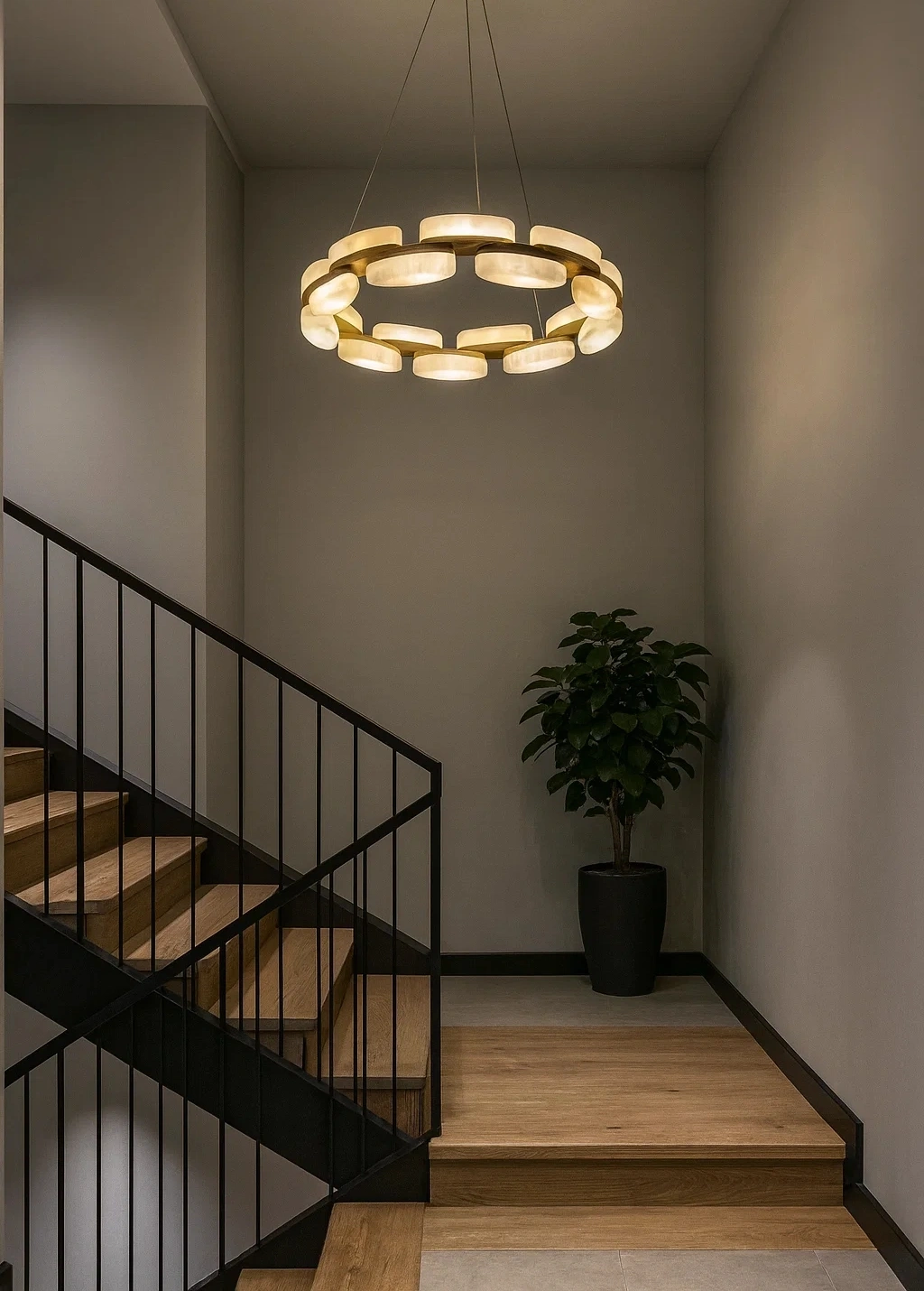 Pendant lamp Millares P1 Alabaster Spanish Marble D60 LED 50W CCT Dim BRS