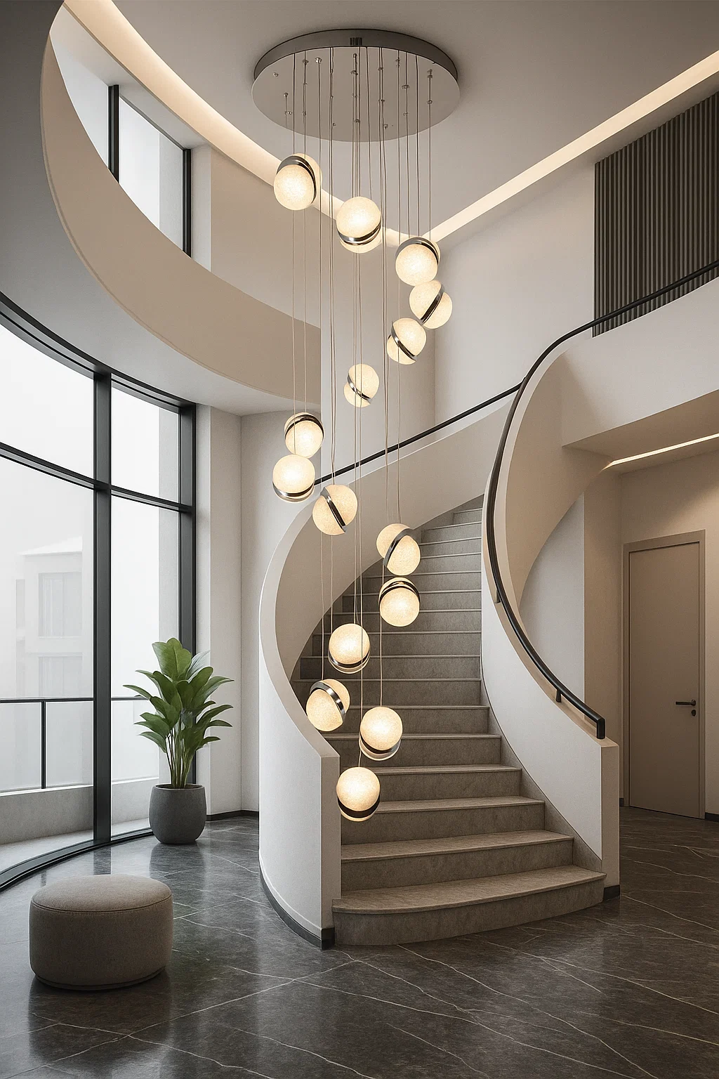 Pendant lamp Uranus 15 LED 90W CCT Dim D59 CHR remote Pendant lamp Uranus 15 LED 90W CCT Dim D59 CHR remote