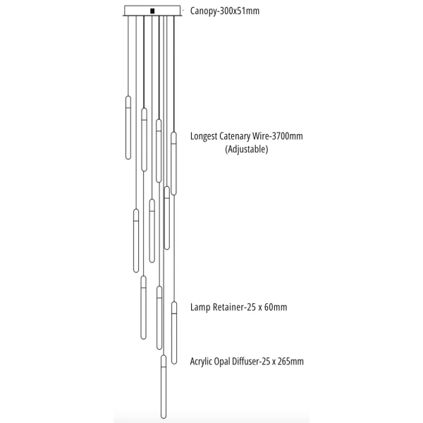 Pendant lamp GOCCIA 11 LED 32W 3K BRS