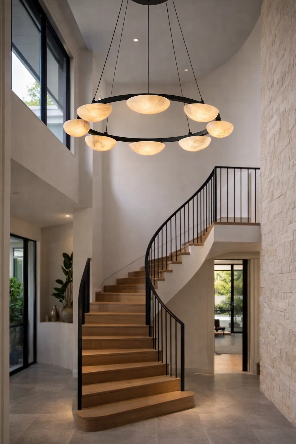 Pendant lamp Miraflores P8 Alabaster Spanish Marble D80 LED 40W CCT Dim BL