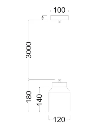 Pendant Lamp Tufo Jar Alabaster E27 BRS