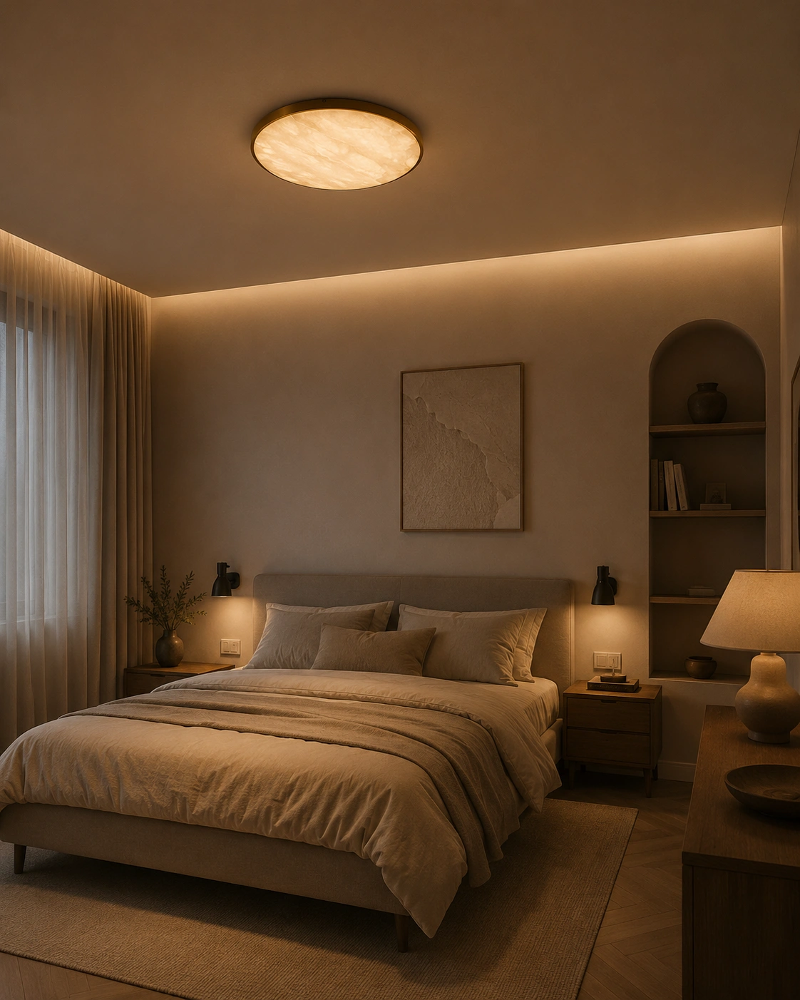 Ceiling light Alfaro C50 Alabaster Spanish Marble D50 LED 35W 3CCT BRS Remote