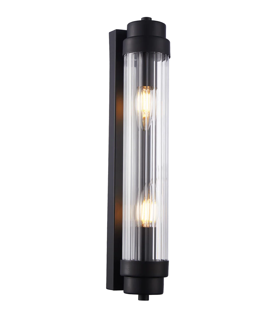 Wall light VARILLAS4 Up-Down Clear Glass Rod Black 10W