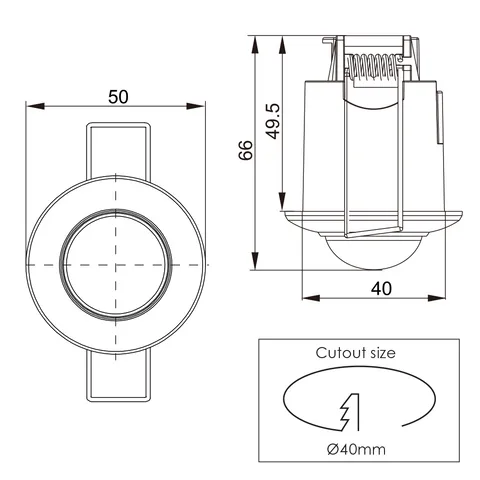 Recessed Indoor Hawk-360B Motion Sensor 360 WHT