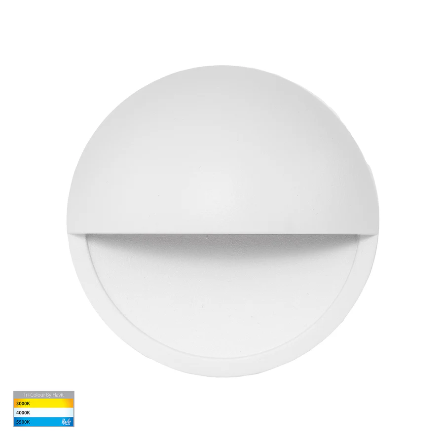 Step light Veko White with Eyelid HV2928T-WHT-240V IP65