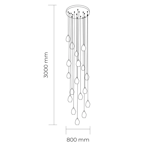 Pendant lamp Klyne LED D80 GD