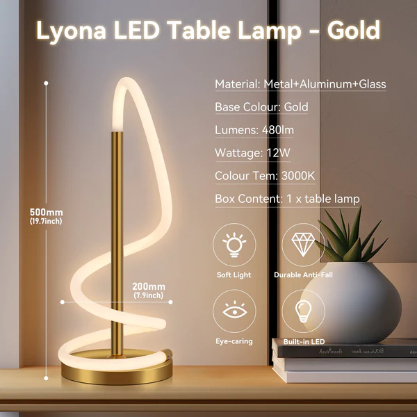 Table Lamp Lyona LED Gold Table Lamp Lyona LED Gold