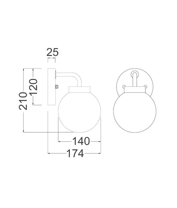 Wall light Palla IP20 E27 Alabaster GLD round base Wall light Palla IP20 E27 Alabaster GLD round base