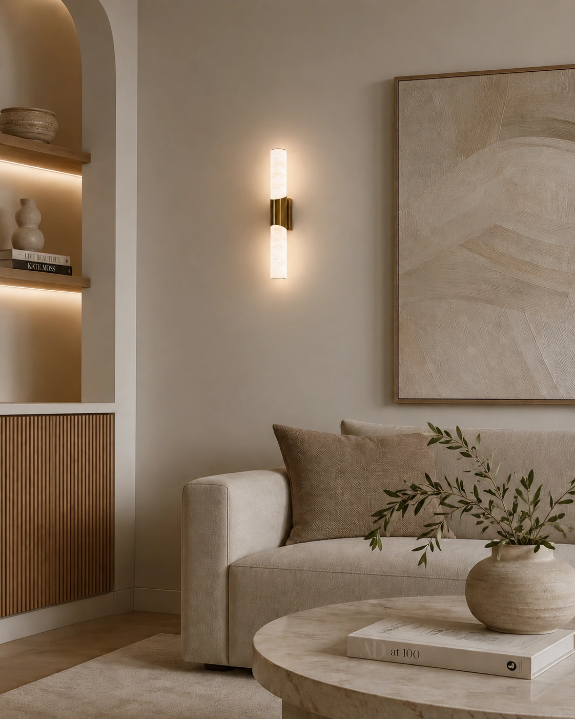 Wall light Aragon W1 Alabaster Spanish Marble LED 10W 3K BRS