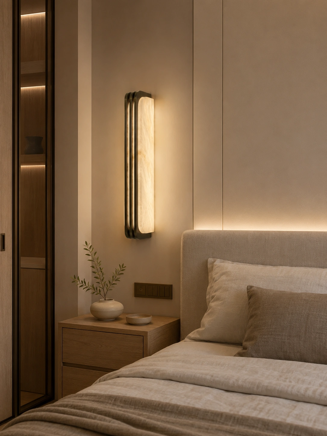 Wall light Lunar W1 Alabaster Spanish Marble LED 12W BRS