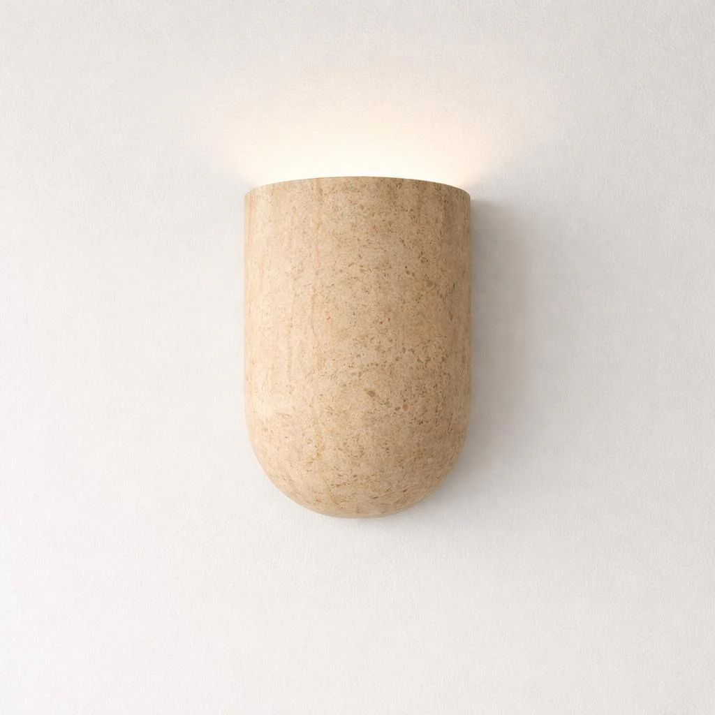 Wall lamp Wisp Curved Travertine GU10
