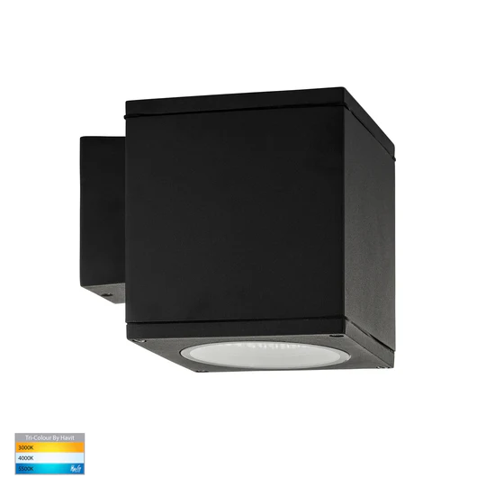 Wall light Porter Square LED 15w 3CCT WHT Fixed Down HV3628T-BLK-SQ IP54