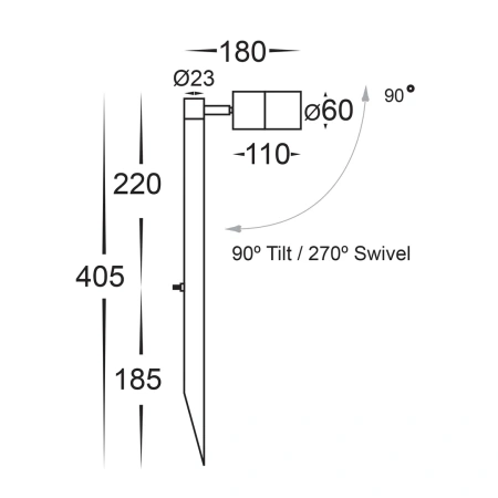 Garden light Tivah Solid Copper LED HV1413T IP65