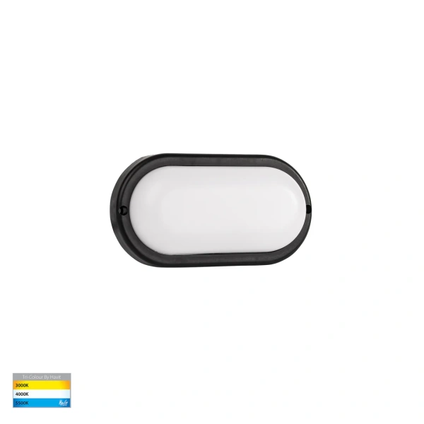 Wall or Ceiling light Muovi Oval Small HV3526T-BLK 5W TRI Colour Dimmable