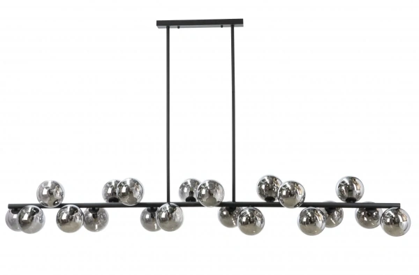 Pendant lamp PASADENA-20L Black-Smoke Glass