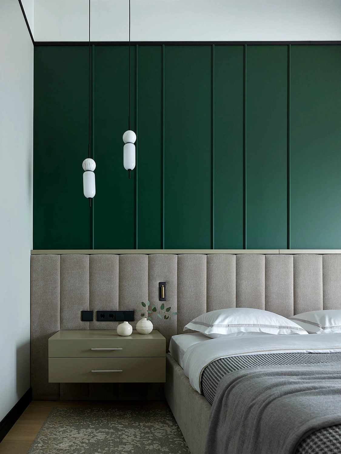 Apartment with emerald accents