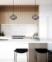 Pendant lamp FOSSETTE Dimpled Smoked Oval Glass