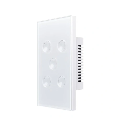 Wall Switch 5 Gang Scalloped Zigbee Wifi WHT