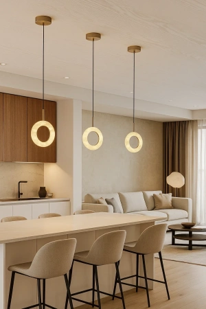 Pendant lamp Carinena P1 Alabaster Spanish Marble LED 10W BRS