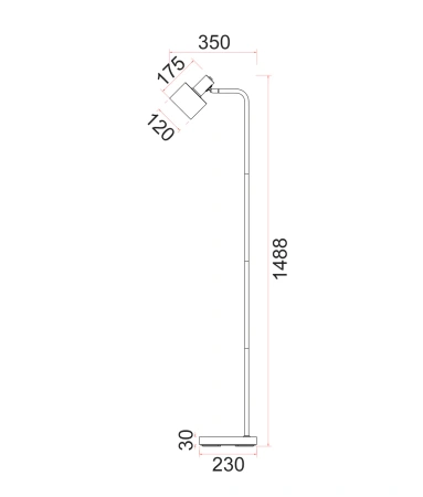 Floor lamp FLOTAR-F1 E27 BLK