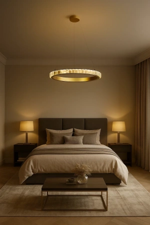 Pendant lamp Capella Alabaster Spanish Marble D60 LED 30W BRS with remote
