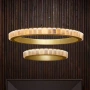 Pendant lamp Capella Alabaster Spanish Marble D80 LED CCT Dim BRS with remote