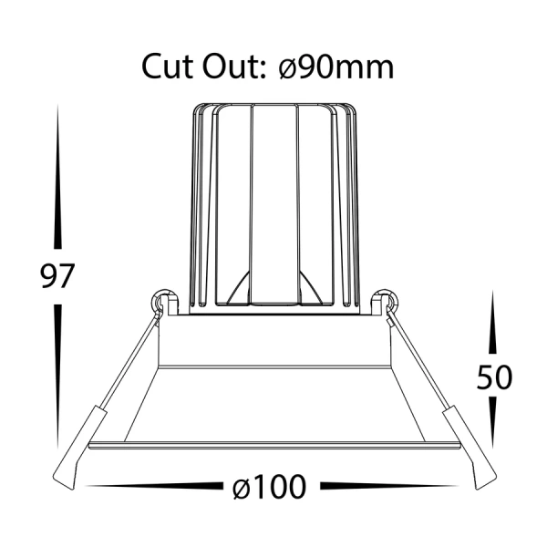 Recessed Downlight Round Deep tilt LED 13W 3K IP44 WHT
