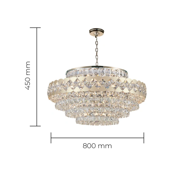 Pendant lamp Alba Crystal K9 D80 E14 GLD