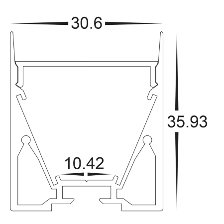 Aluminium Profile HV9693-3136-BLK 1m