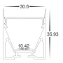 Aluminium Profile HV9693-3136-BLK 1m