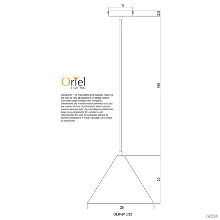Single pendant CONIC.28 WHITE